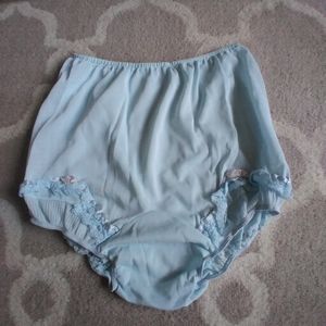 Vtg 1950s Kel Ray Mushroom Gusset Granny Panties High Waist Lace & Bows Sz 7/40